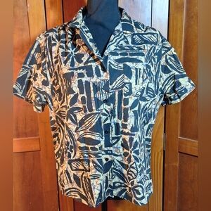 ROSEBUD II Black and Tan Patterned Casual Shirt